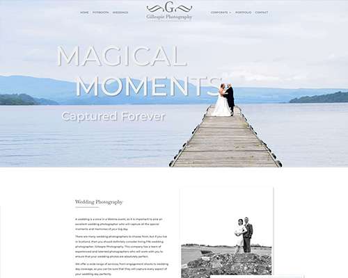 Gillespie Photography Website Design
